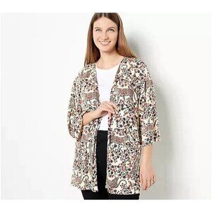 Cuddl Duds Cool & Airy Ultra Patch Pocket Wrap Black/Leopard,Large